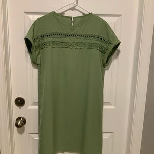 SHEIN Sage Lace Accent Top